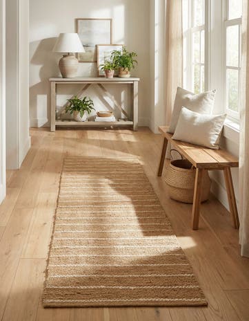 2' 7 x 8' Hand Braided Laurel Handwoven Jute Runner Rug