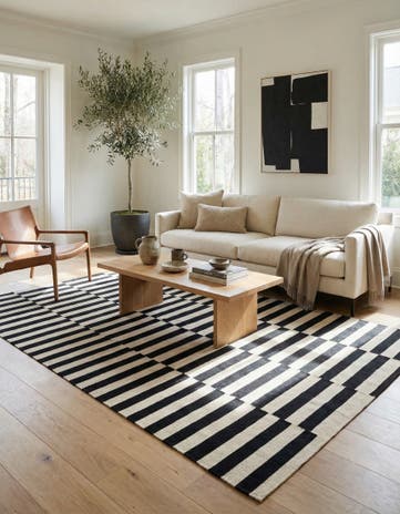 5' 5 x 7' 10 Hand Woven Kilim Modern Wool Rug