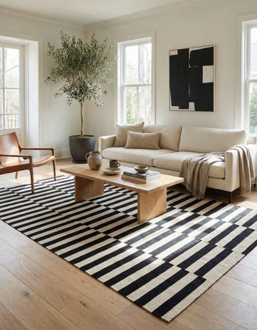 5' 5 x 7' 10 Hand Woven Kilim Modern Wool Rug