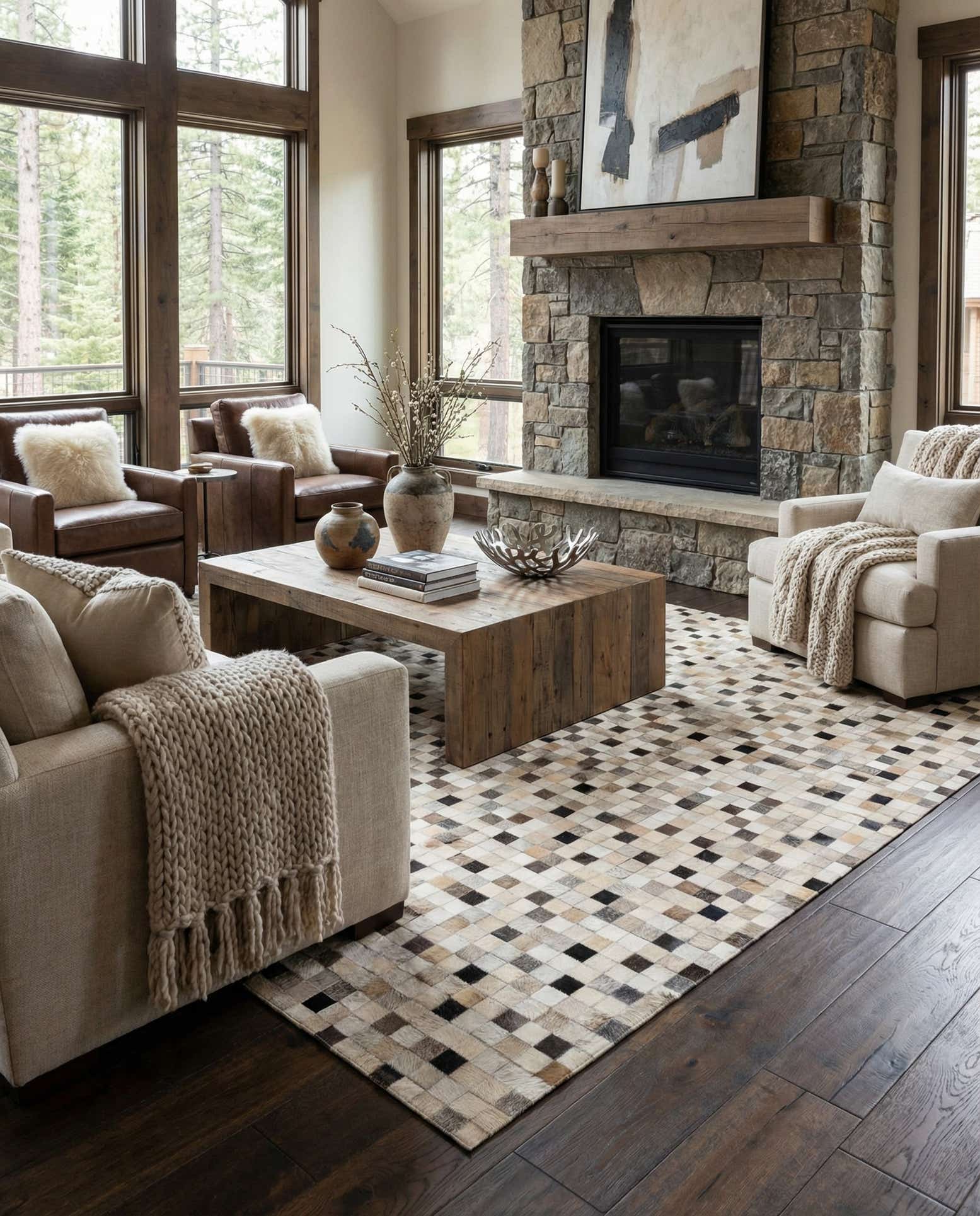 5' 1 x 8' 1 Cowhide Stocks Rug