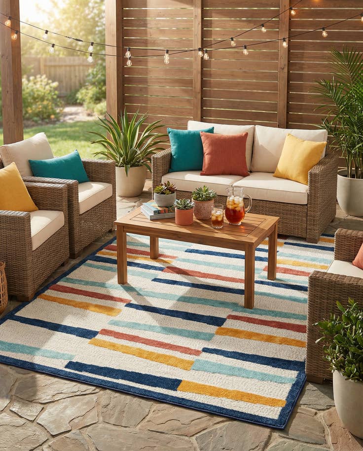 Detail image of 6' x 9' Easy-Clean Belize Indoor / Outdoor Rug