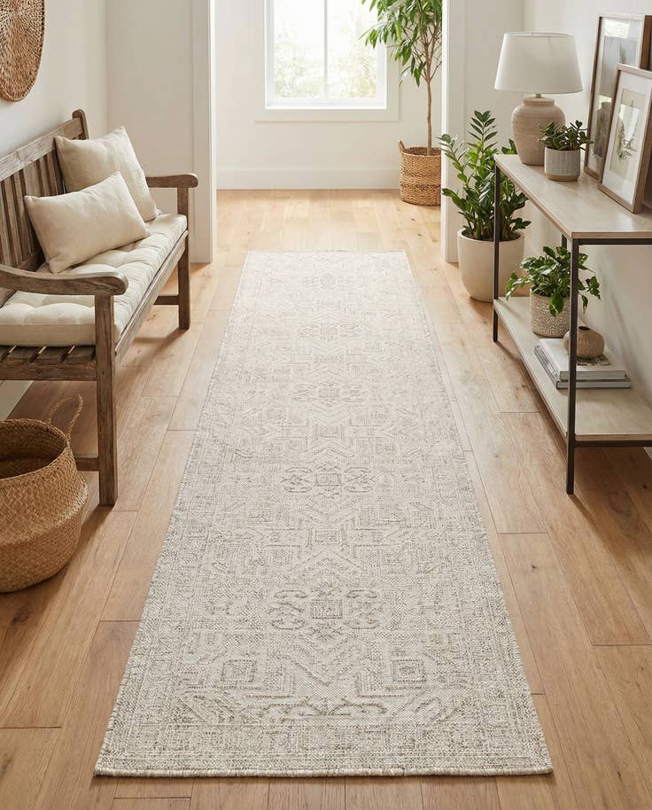 Detail image of 2' 7 x 12' Easy-Clean Aztec Indoor / Outdoor Runner Rug