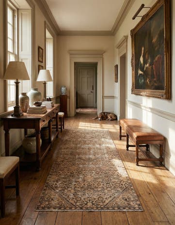 3' 10 x 9' 10 Hand Knotted Ultra Vintage Persian Wool Runner Rug