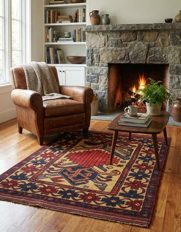 2' 8 x 4' 1 Hand Knotted Sumak Wool Rug