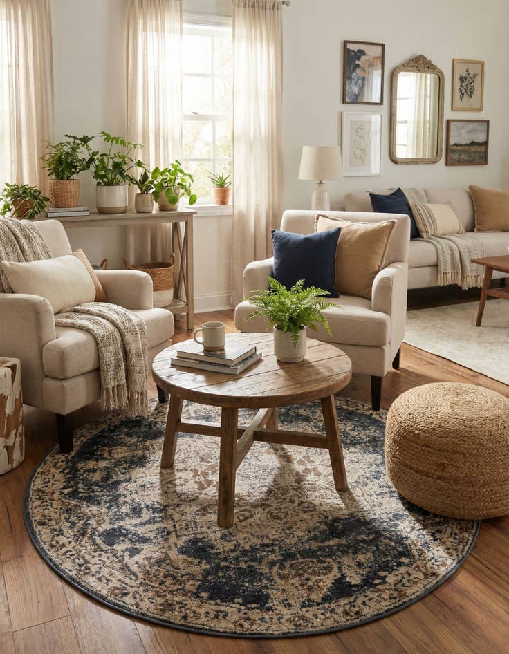 Detail image of 4' x 4' Villa Round Rug