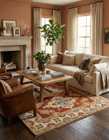 5' 9 x 7' 6 Hand Knotted Kazak Wool Rug