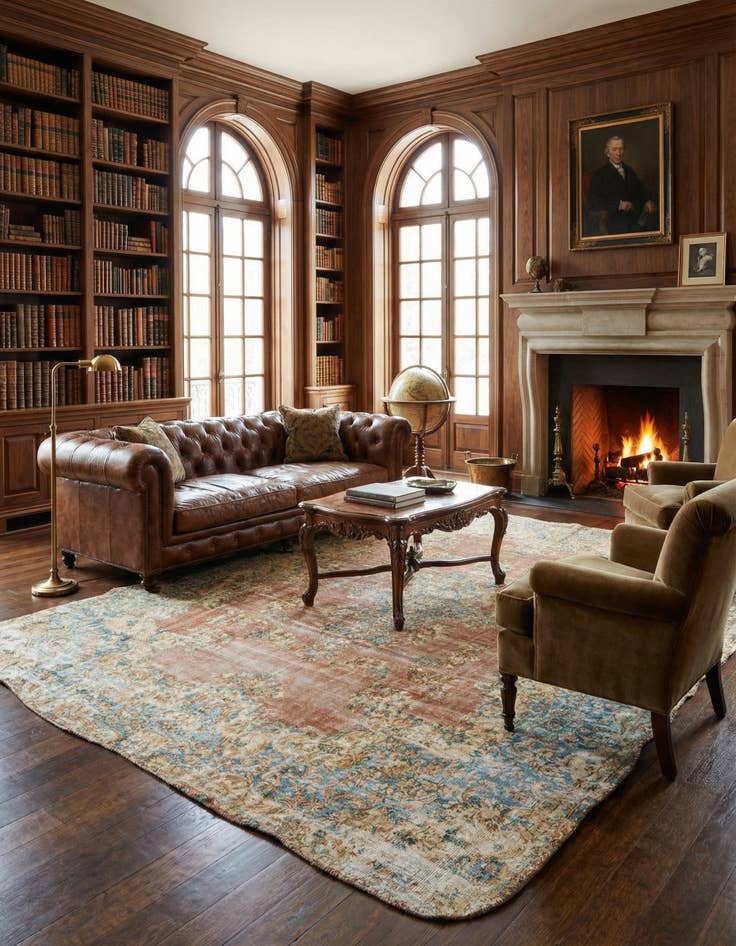 Detail image of  9' 2 x 12' Vintage Royal Wool Rug