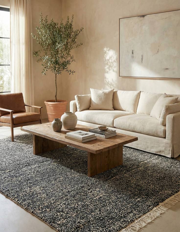 Detail image of 6' 5 x 10'  Hand Knotted Moroccan Wool Rug