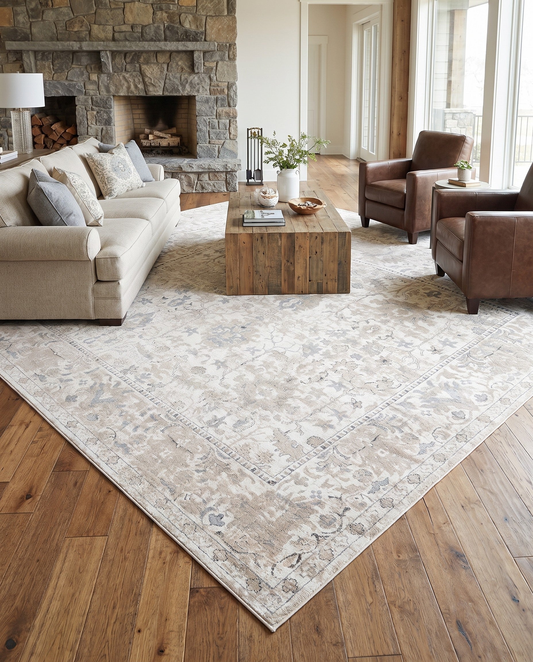 Ivory Oregon Square Rug