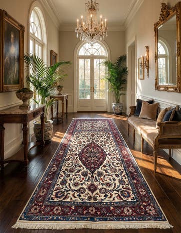 4' 1 x 9' 7 Mashad Wool Runner Rug