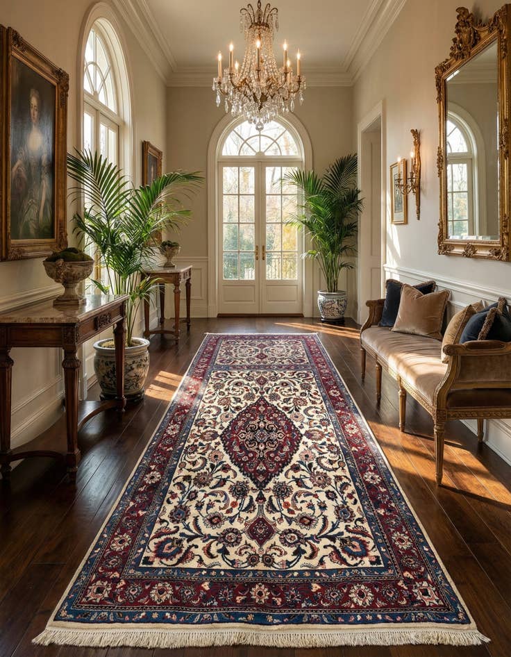 Detail image of 4' 1 x 9' 7 Mashad Wool Runner Rug