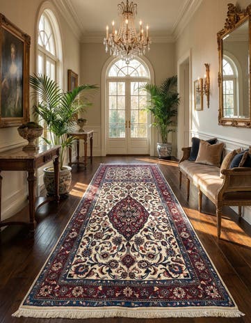 4' 1 x 9' 7 Mashad Wool Runner Rug