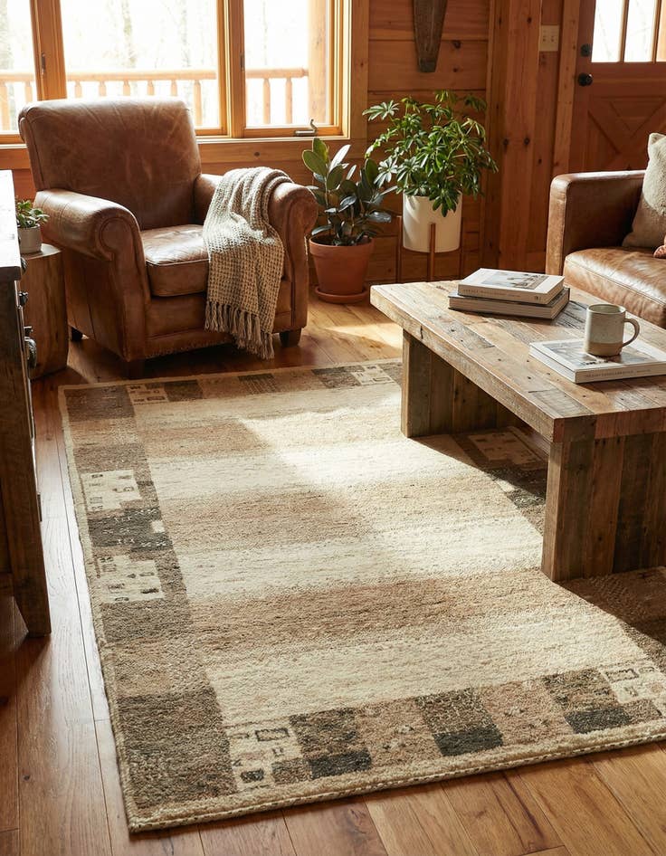 Detail image of  3' 10 x 6'  Hand Knotted Kashkuli Gabbeh Wool Rug