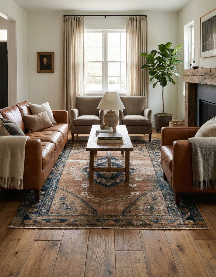 Detail image of  4' 9 x 6' 4  Hand Knotted Ultra Vintage Persian Wool Rug