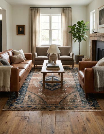 4' 9 x 6' 4 Hand Knotted Ultra Vintage Persian Wool Rug