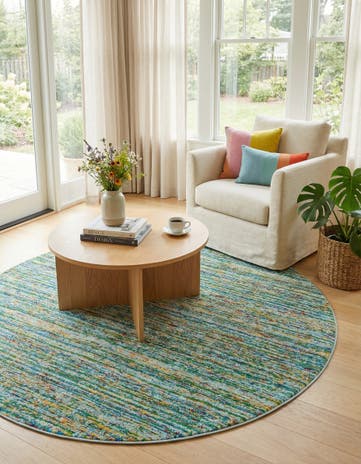 Aqua Calypso Round Rug