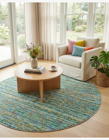 Aqua Calypso Round Rug