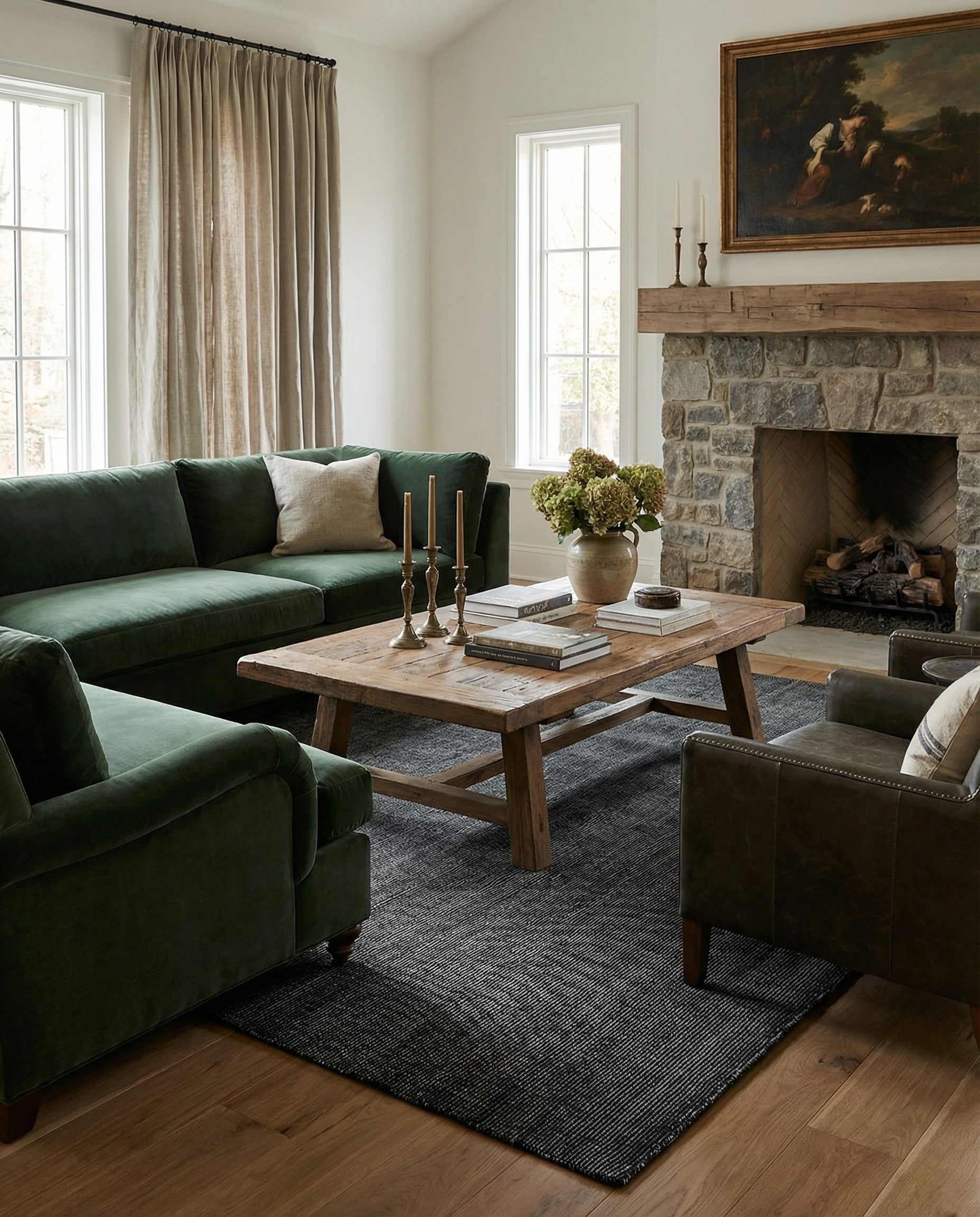 7' 10 x 7' 10 Hand Woven Jill Zarin English Manor Farmhouse Wool Square Rug