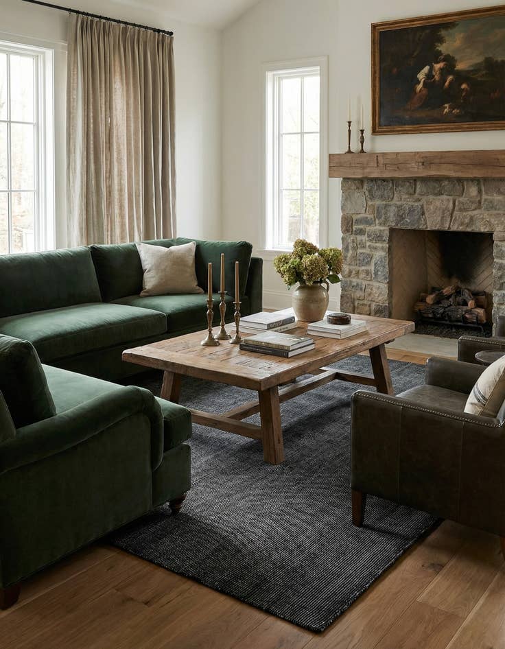 Detail image of 7' 10 x 7' 10  Hand Woven Jill Zarin English Manor Farmhouse Wool Square Rug