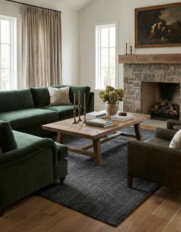 7' 10 x 7' 10 Hand Woven Jill Zarin English Manor Farmhouse Wool Square Rug