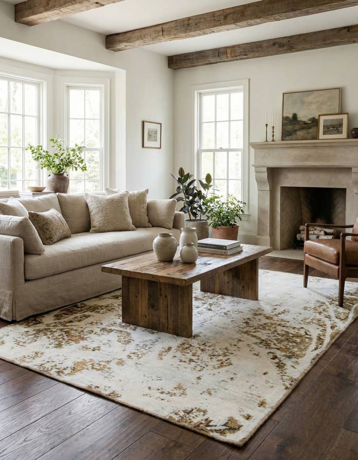 Detail image of 4' x 5' 10  Hand Knotted Ultra Vintage Persian Wool Rug