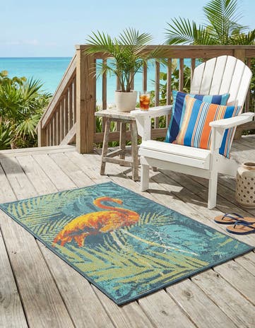 Easy-Clean Coastal Indoor / Outdoor Rug