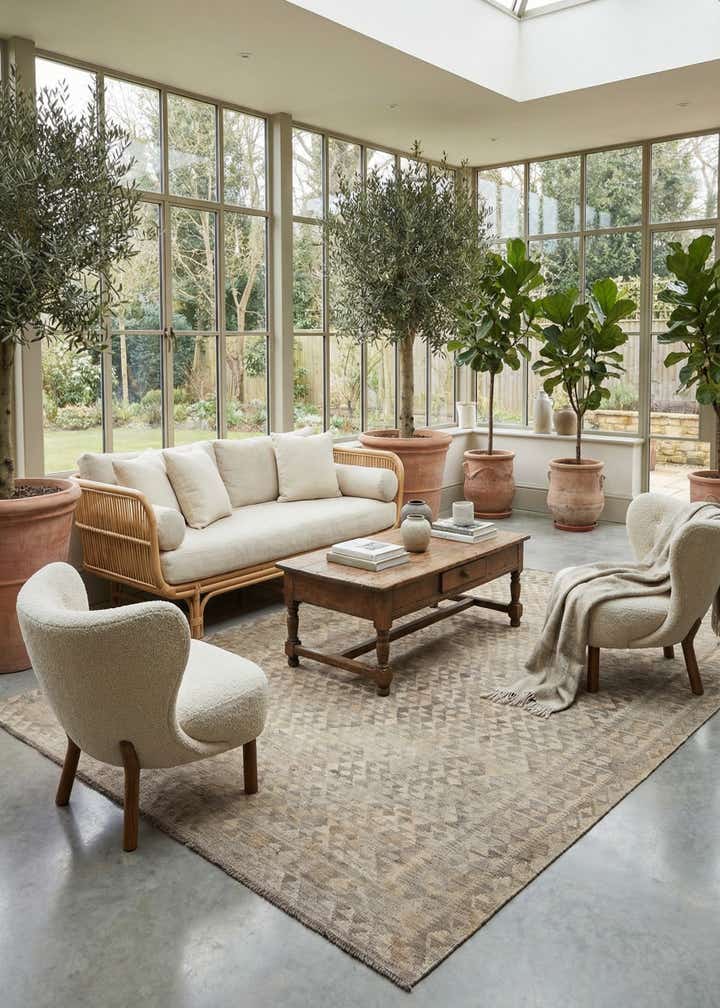 7' 1 x 10' 5 Hand Woven Kilim Maymana Wool Rug