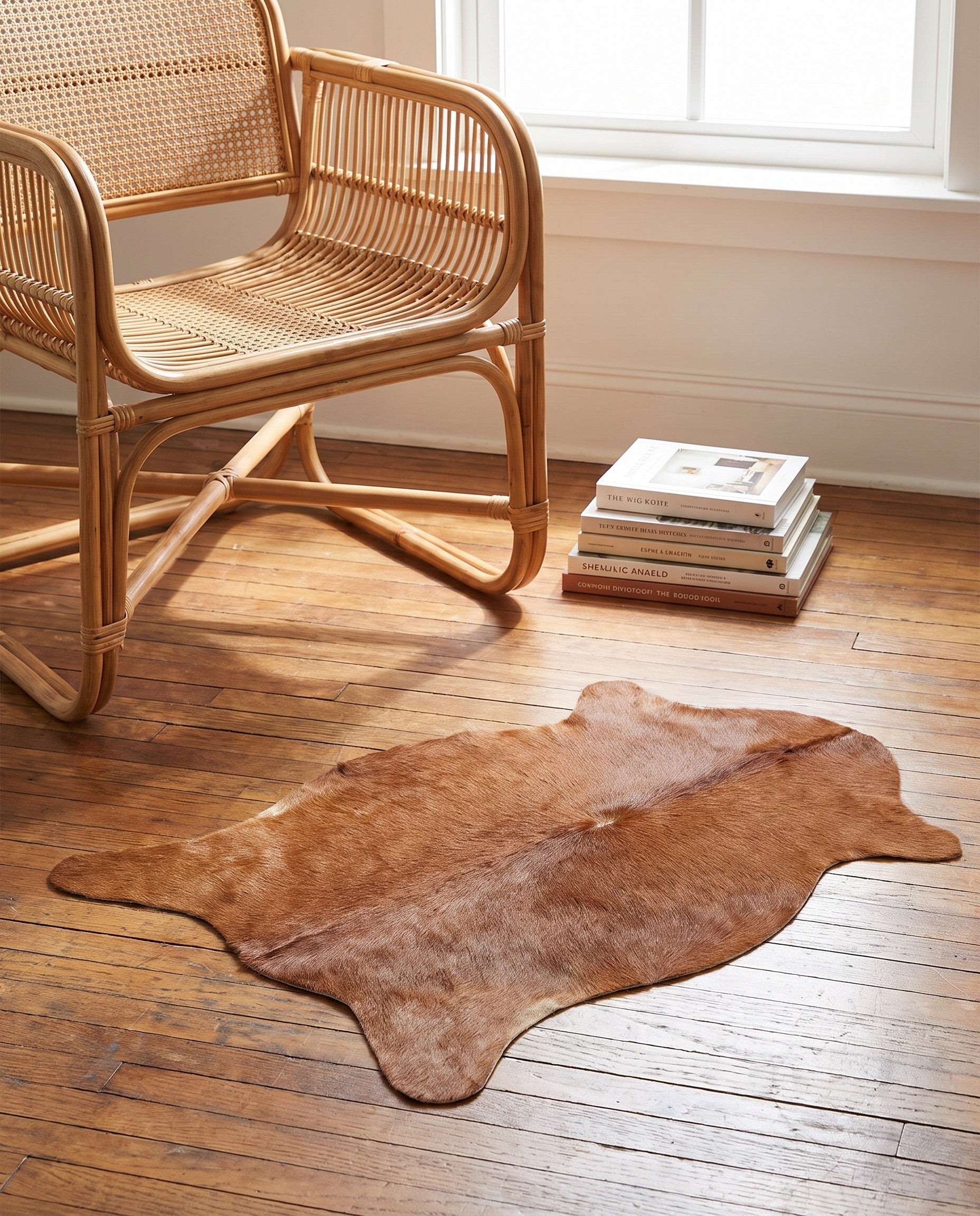 1' 8 x 2' 7 Cowhide Leather Rug