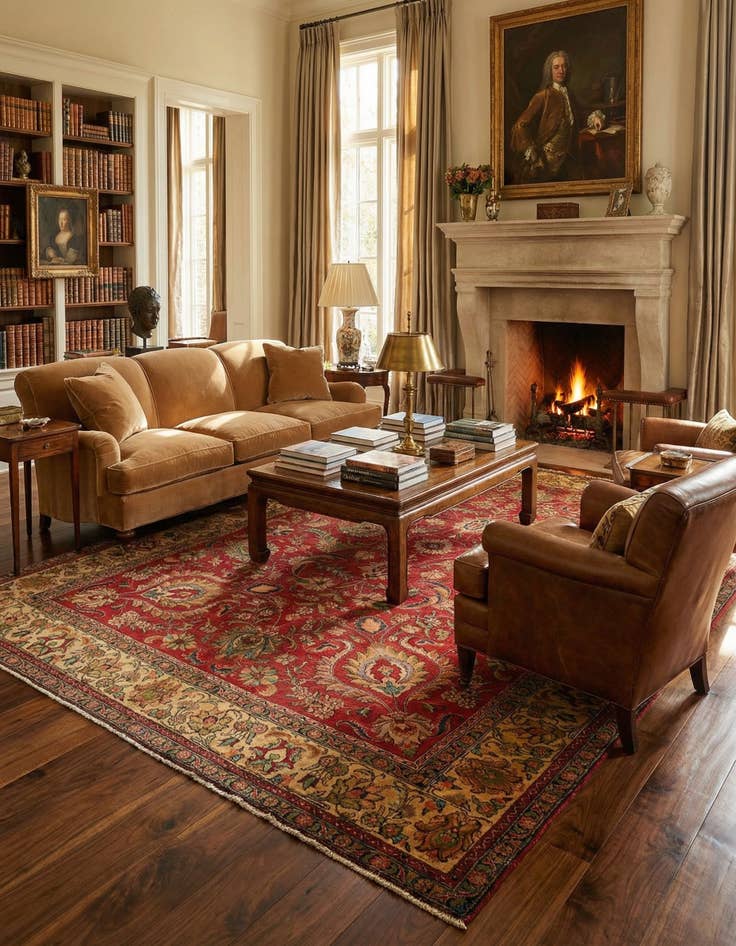 Detail image of 7' 5 x 11' Tabriz Wool Rug