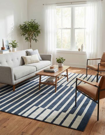 Blue Oslo Square Rug