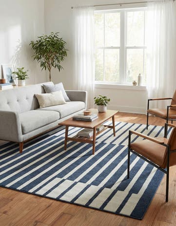 Blue Oslo Square Rug