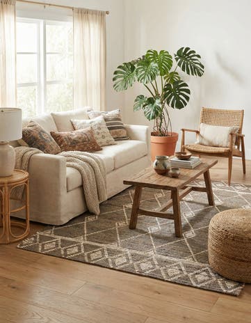 4' 2 x 6' Hand Braided Chenille Jute Rug