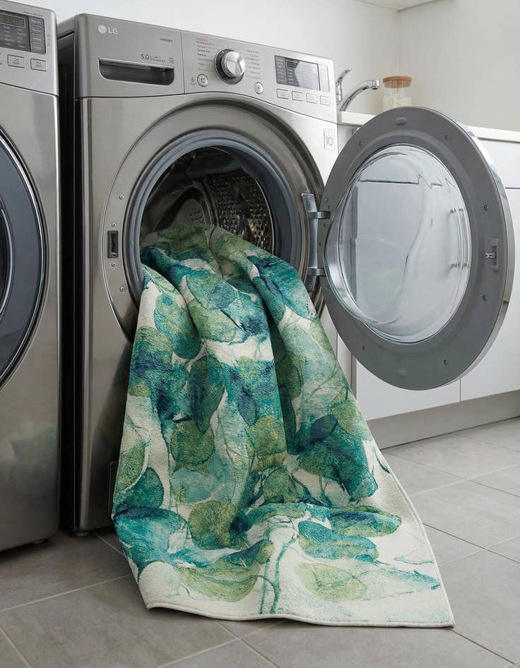 Detail image of  7' 10 x 10'  Washable Botanical Indoor / Outdoor Rug