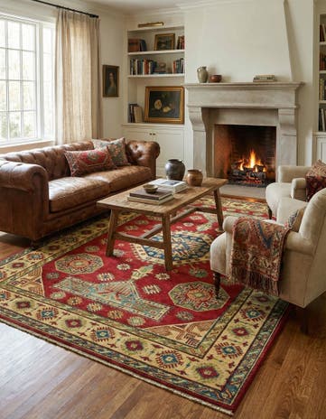 6' x 9' Hand Knotted Kazak Rug