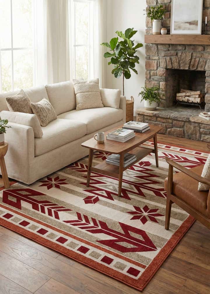 6' x 9' Easy-Clean Modern Indoor / Outdoor Rug