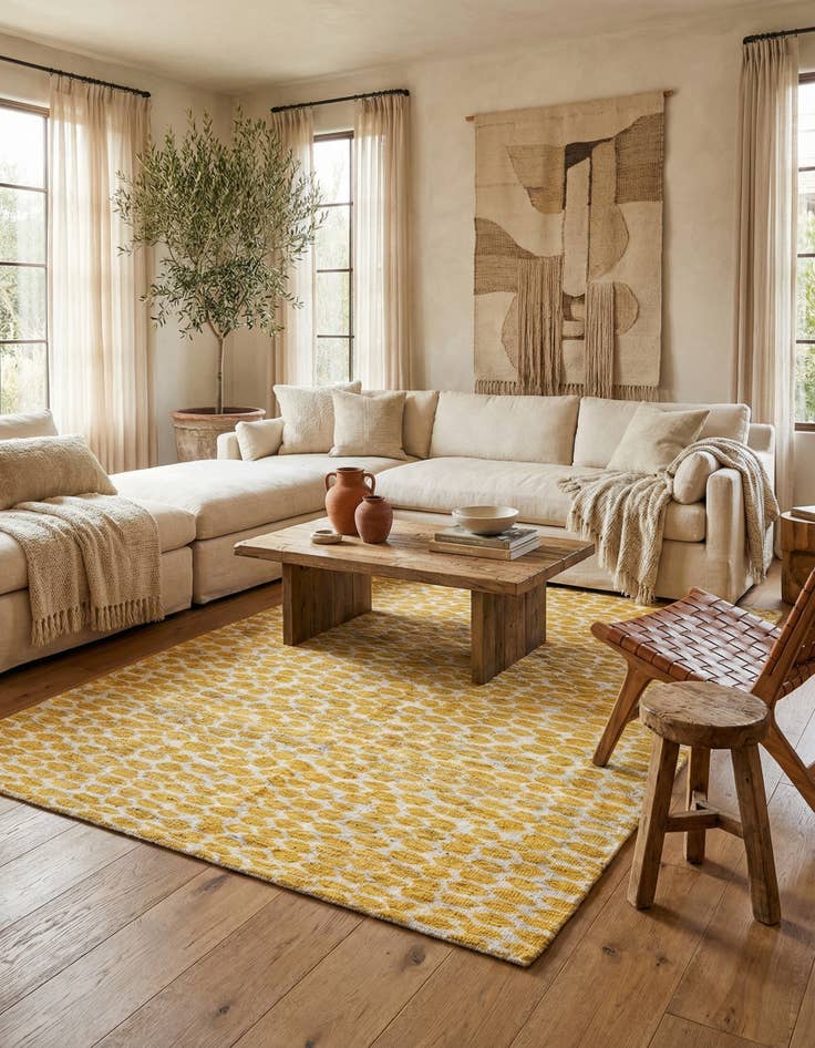 Detail image of 6' x 9'  Hand Knotted Moroccan Wool Rug