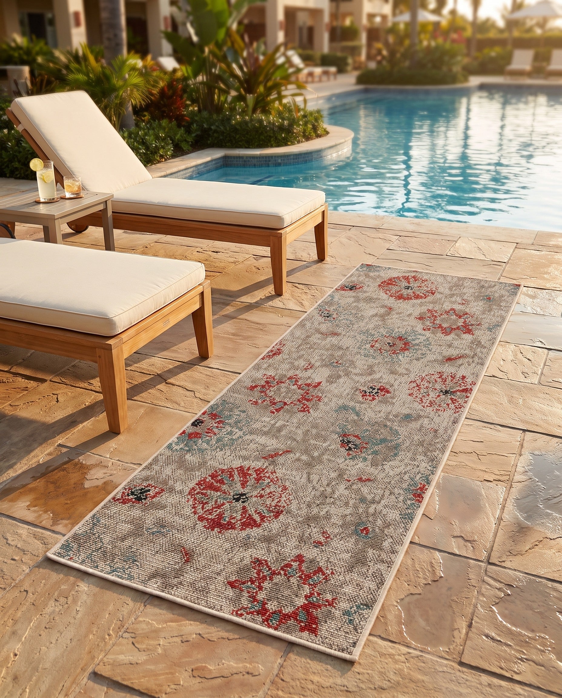 2' x 5' Easy-Clean Botanical Indoor / Outdoor Runner Rug