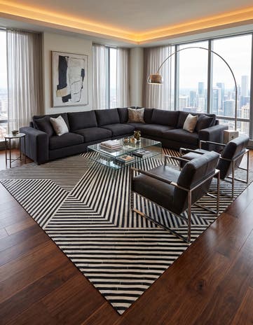 7' 11 x 10' 11 Cowhide - Patchwork Rug