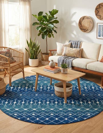 7' 10 x 7' 10 Moroccan Trellis Round Rug