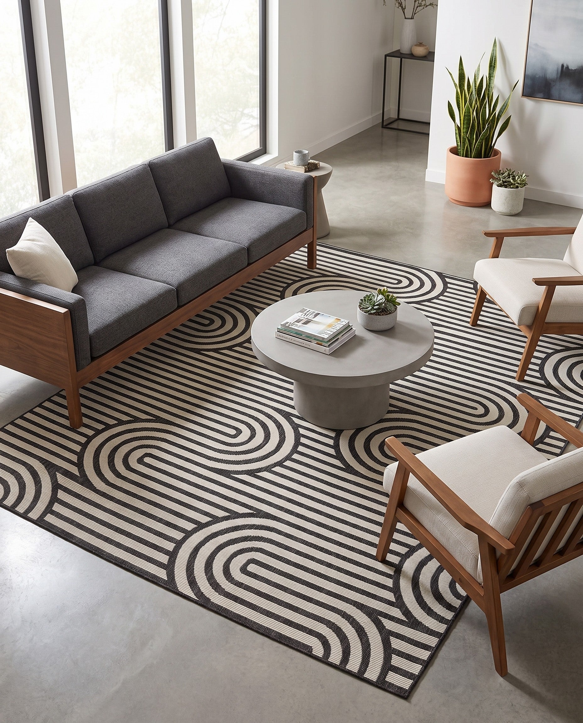 7' 10 x 10' Easy-Clean Modern Indoor / Outdoor Rug