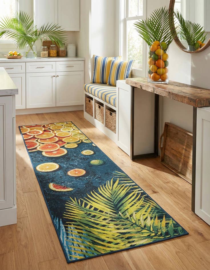 Detail image of  2' x 8'  Washable Coastal Indoor / Outdoor Runner Rug