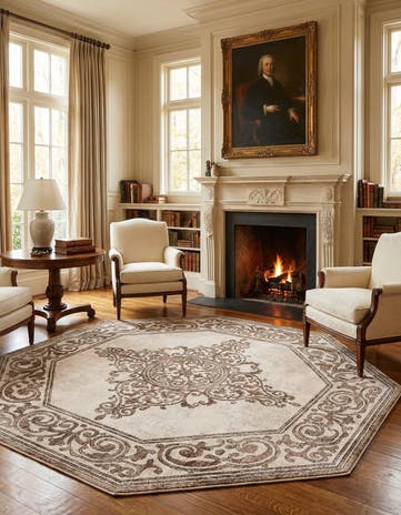 Chocolate Brown Hermitage Octagon Rug