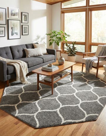 7' 10 x 7' 10 Lattice Frieze Octagon Rug