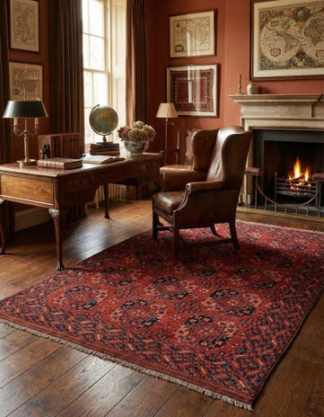 6' 5 x 9' 7 Hand Knotted Afghan Akhche Wool Rug