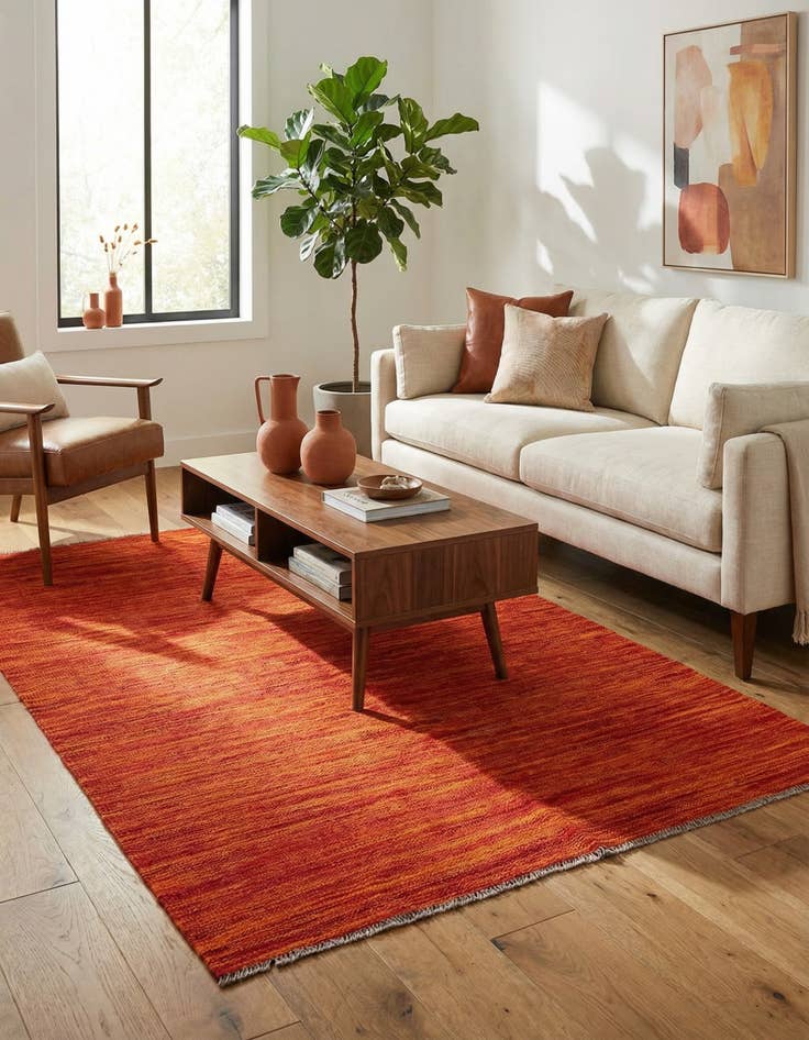 Detail image of 4' x 6' 2  Hand Woven Kilim Modern Wool Rug