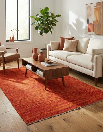 4' x 6' 2 Hand Woven Kilim Modern Wool Rug
