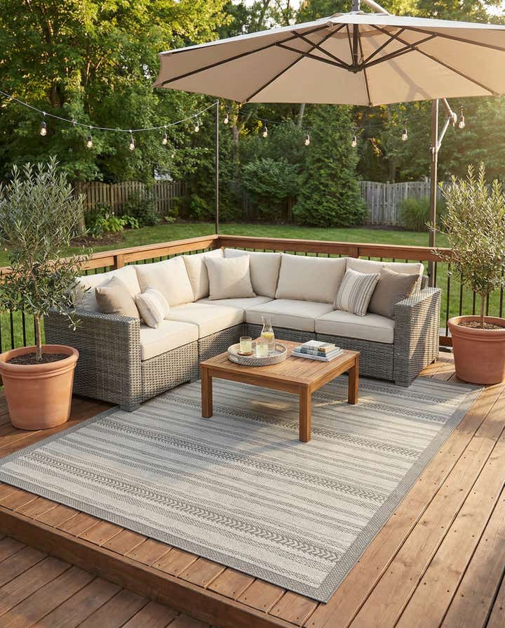 8' x 11' 4 Easy-Clean Border Indoor / Outdoor Rug