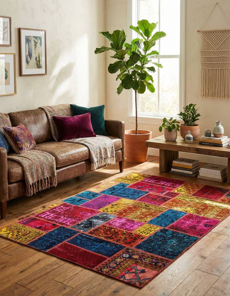 Detail image of 5' 6 x 7' 8  Hand Knotted Ultra Vintage Persian Wool Rug