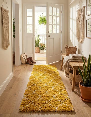 2' x 5' Lattice Shag Runner Rug