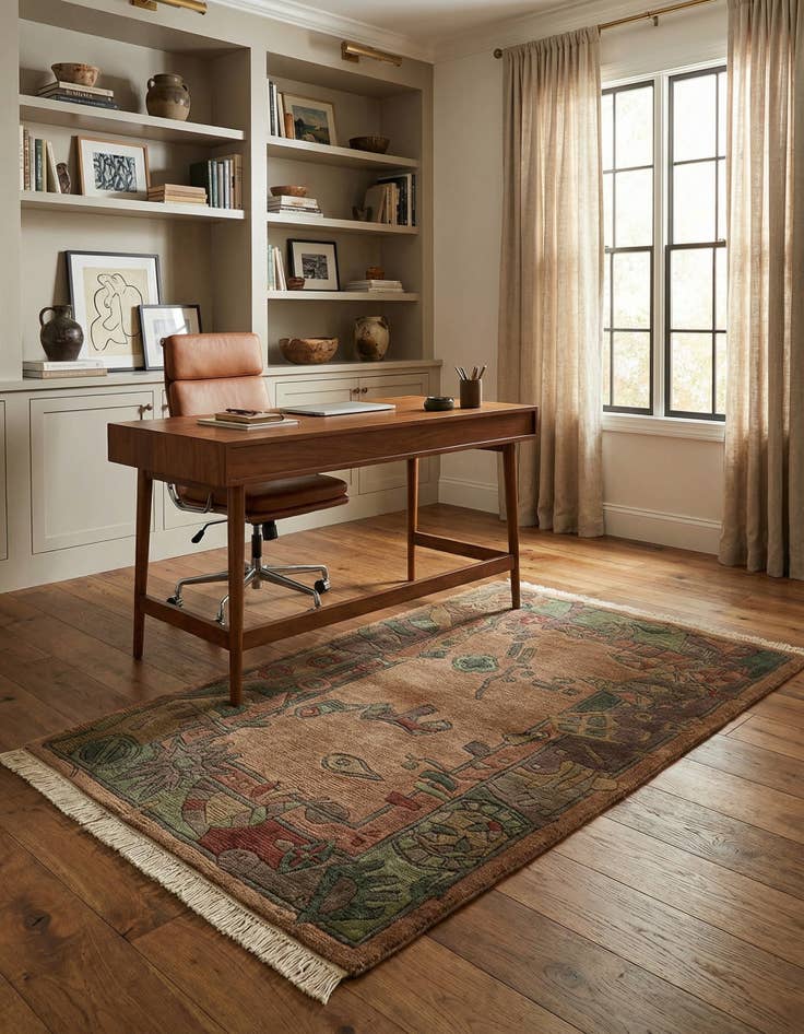 Detail image of  3' 1 x 4' 11  Hand Knotted Nepal Wool Rug